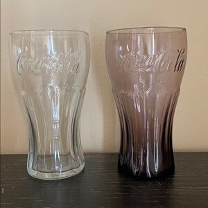 Coca-Cola Glass Duo - Clear and Dark Purple